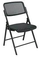 15Z462 Folding Chair, Black, PK 2