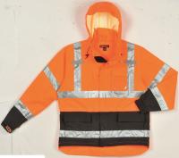 16A780 Hi-Vis Rain Jacket w/Hood, Class 3, OR, L