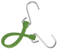 16D934 Bungee Strap, S-Hook, 12 In.L, Green