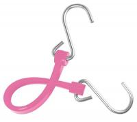 16D936 Bungee Strap, S-Hook, 12 In.L, Pink