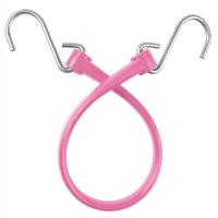 16D940 Bungee Strap, S-Hook, 18 In.L, Pink