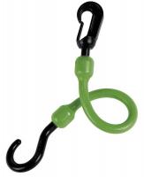 16D978 Bungee Cord, Carabiner, 12 In.L, Green