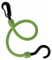 16D982 Bungee Cord, Carabiner, 18 In.L, Green