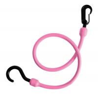 16D988 Bungee Cord, Carabiner, 24 In.L, Pink