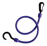 16D989 Bungee Cord, Carabiner, 24 In.L, Purple