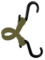 16E315 Bungee Strap, S-Hook, 7 In.L, Camo Green