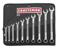 16W241 Combo Wrench Set, Chrome, 7/16-1 in., 10 Pc