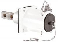 16W403 Panel Receptacle, Dbl Hole, Male, White