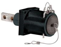 16W404 Panel Receptacle, Dbl Hole, Male, Black