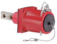 16W406 Panel Receptacle, Dbl Hole, Male, Red