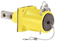 16W410 Panel Receptacle, Dbl Hole, Male, Yellow