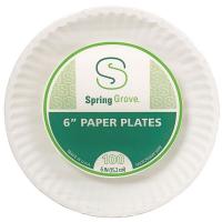 16W470 Disposable Plate, White, 6 In, PK 1000