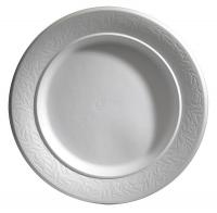 16W491 Disposable Plate, White, 10-3/8 In, PK 504