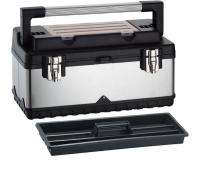 16W839 Portable Tool Box, 19-7/8 In W, Blk/Silver
