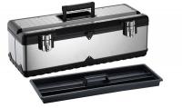16W840 Portable Tool Box, 26 In W, 35 lb, Blk/Slvr