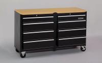 16W844 Rolling Cabinet, 53x18x32-1/2, MDF Top, Blk