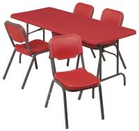 16W954 Folding Table, 30 x 96, Red