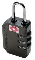 16Z196 Combination Padlock, TSA, 3 Dial, Black