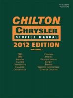 18C928 Chrysler Service Manual, 2012 Edition