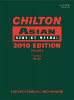 18C931 Asian Service Manual, 2010 Edition