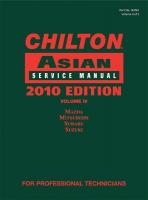 18C934 Asian Service Manual, 2010 Edition