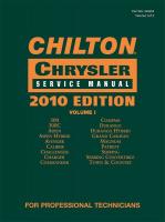 18C937 Chrysler Service Manual, 2010 Edition