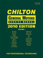 18C939 General Motors Service Manual, 2010