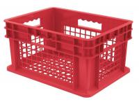 18D249 Container, Mesh Side/Base, 0.88 cu ft, Red
