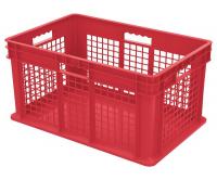 18D256 Cntnr, Mesh Side/Solid Base, 2.65 cuft, Red
