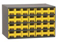 18D789 Cabinet, Steel, 17Wx11Dx11H, 28 Drwrs, Ylw