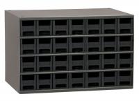 18D790 Cabinet, Steel, 17Wx11Dx11H, 28 Drwrs, Black