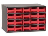 18D791 Cabinet, Steel, 17Wx11Dx11H, 20 Drwrs, Red