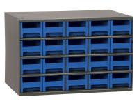 18D792 Cabinet, Steel, 17Wx11Dx11H, 20 Drwrs, Blue