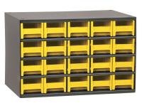 18D793 Cabinet, Steel, 17Wx11Dx11H, 20 Drwrs, Ylw