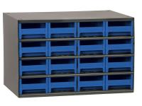 18D796 Cabinet, Steel, 17Wx11Dx11H, 16 Drwrs, Blue