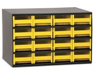 18D797 Cabinet, Steel, 17Wx11Dx11H, 16 Drwrs, Ylw