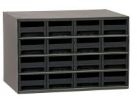 18D798 Cabinet, Steel, 17Wx11Dx11H, 16 Drwrs, Black