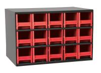 18D799 Cabinet, Steel, 17Wx11Dx11H, 15 Drwrs, Red