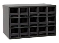 18D803 Cabinet, Steel, 17Wx11Dx11H, 15 Drwrs, Black