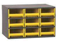 18D806 Cabinet, Steel, 17Wx11Dx11H, 9 Drwrs, Ylw