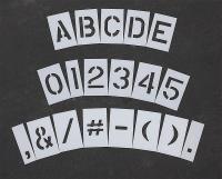 18E701 Pavement Stencil, 4 in, Mega Kit, 1/8