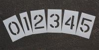 18E703 Pavement Stencil, 6 in, Number Kit, 1/8