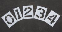 18E720 Pavement Stencil, 12 in, Number Kit, 1/16