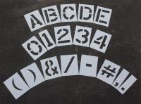 18E724 Pavement Stencil, 12 in, Mega Kit, 1/16