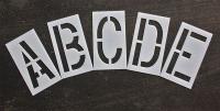 18E729 Pavement Stencil, 18 in, Alphabet Kit, 1/8