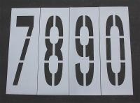 18E747 Pavement Stencil, 48 in, Number Kit, 1/8