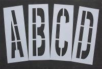 18E748 Pavement Stencil, 48 in, Alpha Kit, 1/16