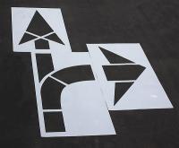 18E763 Pavement Stencil, MUTCD Combo Arrow, 1/8