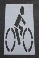 18E780 Pavement Stencil, 78 in, Bike Lane, 1/16