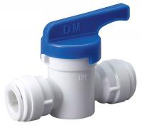 18F340 Straight Valve, PF, 3/8 x 3/8, Poly, White